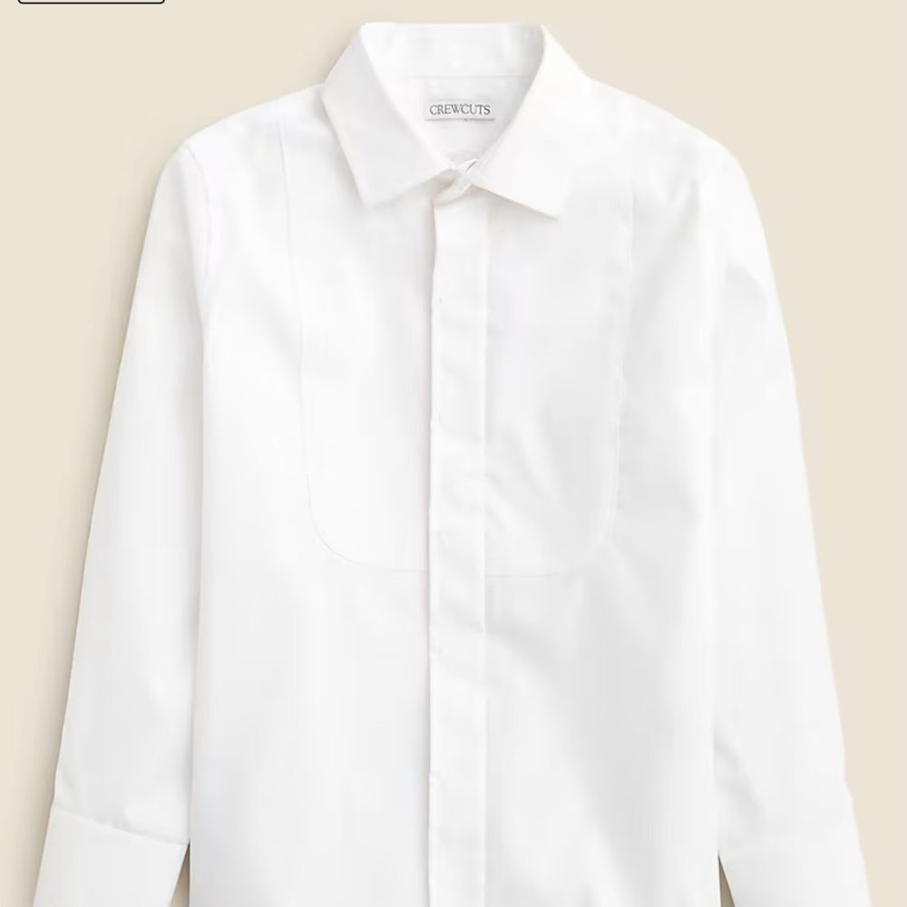 J. Crew Kids' Ludlow tuxedo shirt • size 14 • CD651 • white